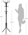 Metal Coat Rack Stand Hat Hanger, Black, 182cm