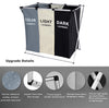 3 in 1 Large 135L Laundry Clothes Hamper Basket with Waterproof bags and Aluminum Frame (Multi)