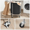 Laundry Basket with Wheels, Black