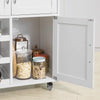 Kitchen Trolley with Wine Racks, Portable Workbench and Serving Cart for Bar or Dining