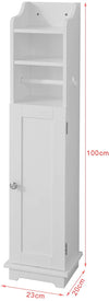 Toilet Paper Holder with Storage, Freestanding Cabinet, Toilet Brush Holder and Toilet Paper Dispenser 20x100x18 cm