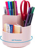 360 degree rotating multi-functional pen holder with 3 separate layer for office desk organiser (Pink)