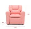 Pink Kids push back recliner chair with cup holder