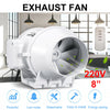 8" Inch Extractor Fan+Remote Duct Hydroponic Air Circulation Exhaust Vent