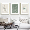 Wall Art 50cmx70cm Abstract body and leaves 3 Sets Gold Frame Canvas