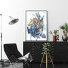 Wall Art 50cmx70cm Watercolor Style Abstract Flower 3 Sets Black Frame Canvas