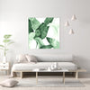 Wall Art 50cmx50cm Tropical Leaves Square Size White Frame Canvas