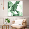 Wall Art 70cmx70cm Tropical Leaves Square Size White Frame Canvas