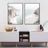 60cmx90cm Mountain Beach 2 Sets Black Frame Canvas Wall Art