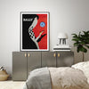 70cmx100cm Fashion Bally Black Frame Canvas Wall Art