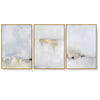 40cmx60cm Abstract golden white 3 Sets Gold Frame Canvas Wall Art