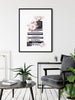 60cmx90cm Fashion Book Black Frame Canvas Wall Art