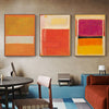 40cmx60cm Colourful 3 Sets By Mark Rothko Black Frame Canvas Wall Art