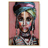 Wall Art 90cmx135cm African woman II Gold Frame Canvas