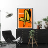 Wall Art 100cmx150cm Orange Legs Black Frame Canvas