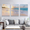 Wall Art 50cmx70cm Ocean and beach 3 Sets White Frame Canvas