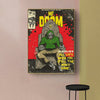 Wall Art 50cmx70cm MF DOOM Music Gold Frame Canvas