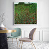 Wall Art 70cmx70cm Field of Poppies by Gustav Klimt White Frame Canvas