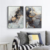 Wall Art 50cmx70cm Black Splash 2 Sets Black Frame Canvas