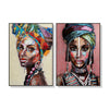 Wall Art 70cmx100cm African women 2 Sets Black Frame Canvas