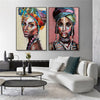 Wall Art 70cmx100cm African women 2 Sets Black Frame Canvas