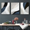 Wall Art 40cmx60cm Abstract Navy Blue 3 Sets Black Frame Canvas