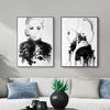 Wall Art 40cmx60cm Watercolor Sketch 2 Sets Black Frame Canvas