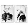 Wall Art 80cmx120cm Watercolor Sketch 2 Sets Black Frame Canvas