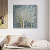 Wall Art 60cmx60cm Forest In The Twilight Trees Gold Frame Canvas