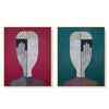 Wall Art 70cmx100cm Abstract Man And Woman 2 Sets Gold Frame Canvas