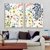 Wall Art 90cmx135cm Flower Composition 2 Sets Gold Frame Canvas