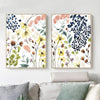 Wall Art 60cmx90cm Flower Composition 2 Sets Gold Frame Canvas