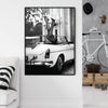 Wall Art 50cmx70cm High Heels in Classic Car Black Frame Canvas