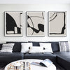 Wall Art 80cmx120cm Black Beige 3 Sets Black Frame Canvas