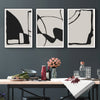 Wall Art 80cmx120cm Black Beige 3 Sets Black Frame Canvas