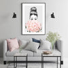 Wall Art 90cmx135cm Roses Girl Black Frame Canvas