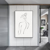 Wall Art 50cmx70cm Woman Back Line Art Black Frame Canvas