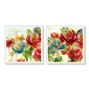 Wall Art 80cmx80cm Rosewater Garden By Carol Robinson 2 Sets White Frame Canvas