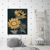 Wall Art 50cmx70cm Sunflowers Black Frame Canvas