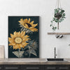 Wall Art 60cmx90cm Sunflowers Black Frame Canvas