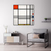 Wall Art 50cmx50cm Abstract Art By Piet Mondrian Black Frame Canvas