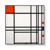 Wall Art 70cmx70cm Abstract Art By Piet Mondrian Black Frame Canvas