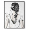 Wall Art 40cmx60cm Woman Back With Butterfly Black Frame Canvas