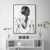 Wall Art 50cmx70cm Woman Back With Butterfly Black Frame Canvas