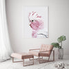 Wall Art 60cmx90cm Pink Galah White Frame Canvas