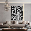 60cmx90cm Abstract Black Artwork Black Frame Canvas Wall Art