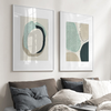 Wall Art 70cmx100cm Abstract Green Circle 2 Sets White Frame Canvas