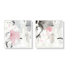 Wall Art 50cmx50cm Abstract Pink Grey 2 Sets White Frame Canvas