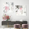 Wall Art 70cmx70cm Abstract Pink Grey 2 Sets White Frame Canvas