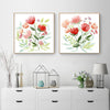 Wall Art 80cmx80cm Florals 2 Sets Gold Frame Canvas